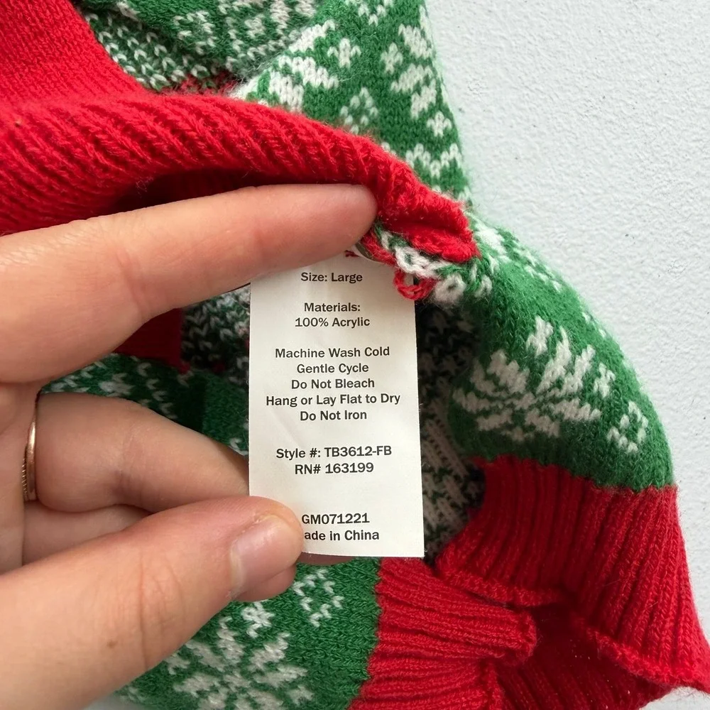 Dog‎ red green sequin Santa knit stretch pullover pet sweater winter Christmas
